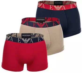 Emporio Armani Boxershorts 3er Pack blau/rot/beige