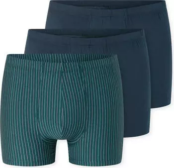 Schiesser Shorts 3er-Pack Organic Cotton uni/geringelt mehrfarbig 95/5 (180216-925)