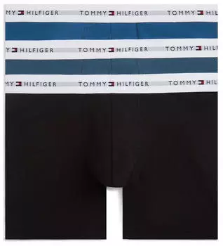 Tommy Hilfiger Signature Cotton 3er-Pack Unterhosen in Schwarz und Blau-Bunt (UM0UM038920SC)