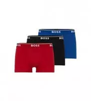BOSS f&uuml;r Herren. 50475274 Pack 3 BoxershortsTrunk Blau, Rot, Schwarz (XS),