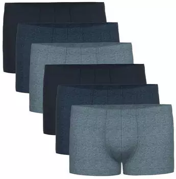 Seidensticker Trunk 6-Pack Boxershorts Single Jersey (TB_5100-B-6P-523-8) schwarz/blau