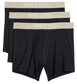 Marc O'Polo Modal Long Boxer Retro Pants 3er-Pack (288016) schwarz/beige/weiß