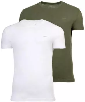GANT C-Neck T-Shirt 2-Pack Rundhals grün/weiß