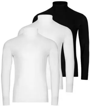 Ragman Langarmshirt 3er Pack Basic (RA-40170-P3-MIX1-05) weiß/schwarz
