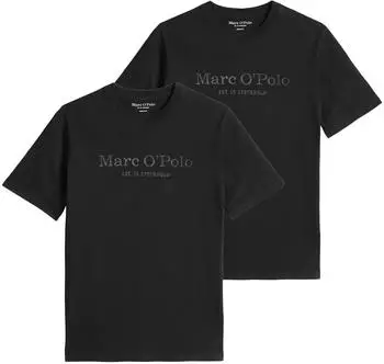 Marc O'Polo T-Shirt Big-Logo 2-Pack (TB_5000009406-2P-2-S) schwarz