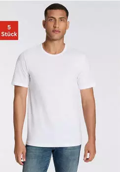 Hugo Boss Fünfer-Pack T-Shirts aus Baumwolle mit Logo-Details Style TShirtRN 5P Authenti 50475392 Weiß