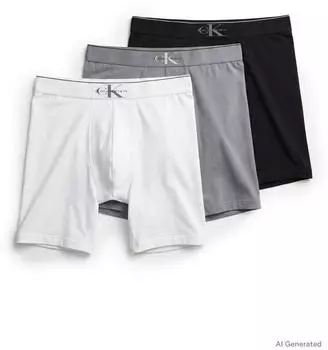 Calvin Klein Boxer Brief 3PK Boxershorts 3er-Pack mit k&ouml;rpernaher Passform black/misty grey/white