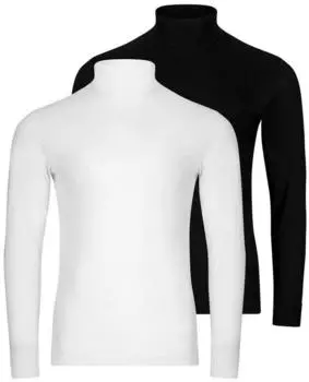 Ragman Langarmshirt Basic 2er-Pack weiß/schwarz