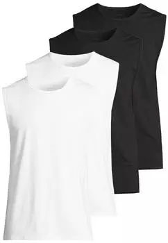Seidensticker Pur Unterhemd/Tanktop 4er Pack (51008-P4) weiß/schwarz