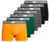 Jack & Jones Jacnolan Solid Trunks 7 Pack dunkelgrau/dunkelgrün/hellorange/schwarz