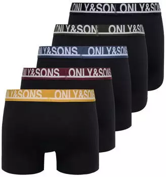 Only & Sons FITZ AOP WB BOLD BOXER 3PACK NOOS blau/zitrone/dunkelgr&uuml;n/weinrot/schwarz