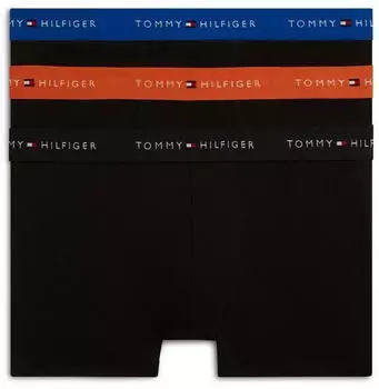 Tommy Hilfiger 3-Pack Signature Repeat Logo Waistband Trunks (UM0UM03890) reg blu/bon org/blk