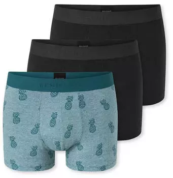 Schiesser Shorts 3er-Pack uni/gemustert mehrfarbig 95/5 (180197-925)