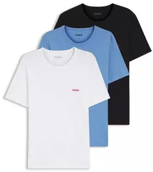 HUGO 3-Pack T-Shirt (50532811) creme/hellblau/knallrot