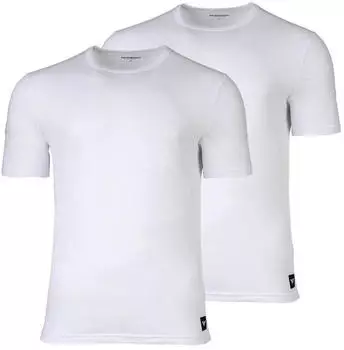 Emporio Armani Essential Logolabel T-Shirt 2er Pack (EM000391-AF25033-U0002) weiß