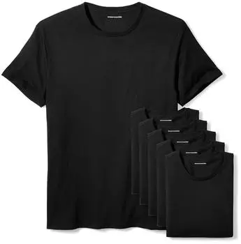Amazon Essentials Unterhemd Rundhals Slim Fit 6er-Pack (S17AE80000) schwarz