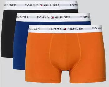 Tommy Hilfiger 3-Pack Signature Repeat Logo Waistband Trunks (UM0UM03889) orange/dark blue/black