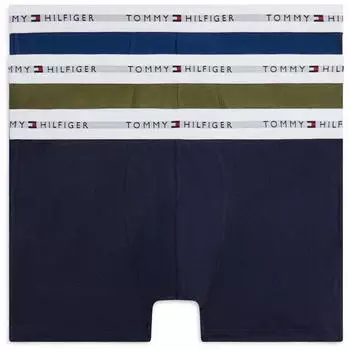 Tommy Hilfiger 3-Pack Signature Repeat Logo Waistband Trunks (UM0UM03889) blue/navy/olive/white