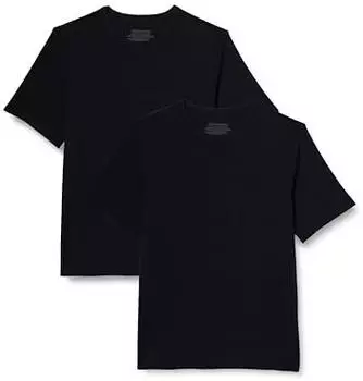 Amazon Essentials Slim-Fit Kurzärmliges V-Ausschnitt T-Shirt, 2er-Pack (AEMN36625M25) schwarz