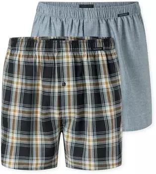 Schiesser Boxershorts 2er-Pack Webware mehrfarbig gemustert - Boxershorts Multipack (183638-918)