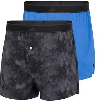 Schiesser Boxershorts mit Knopfleiste 2er-Pack Schwarz/Blau - ADIDAS (4AM013-905)