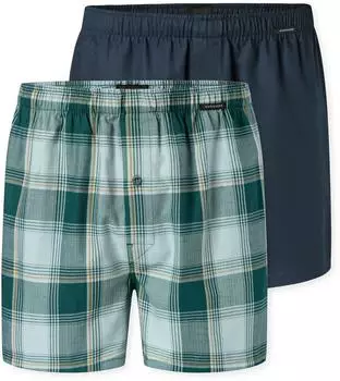 Schiesser Boxershorts 2er-Pack Webware mehrfarbig gemustert - Boxershorts Multipack (183638-912)