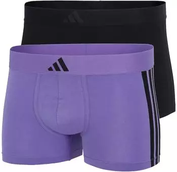 Schiesser Enge Boxershorts lang 2er-Pack Schwarz/Lila - ADIDAS (4AM008-911)