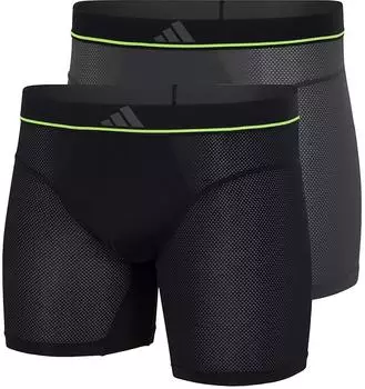 Schiesser Enge Boxershorts lang 2er-Pack Schwarz/Grau - ADIDAS (4AM042-901)