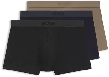 Hugo Boss Dreierpack eng anliegende Boxershorts aus Stretch-Gewebe - Style Trunk 3P Heather G 50567810 Grau / Blau / Beige