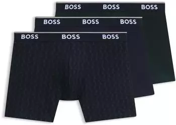 Hugo Boss Dreierpack Boxershorts - Style BoxerBr 3P Power Des 50554438 Schwarz gemustert