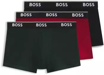 Hugo Boss Dreierpack Boxershorts aus Stretch-Baumwolle - Style Trunk 3P Power 50554693 Schwarz / Rot