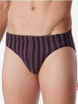 Schiesser Supermini-Slip braun gestreift - Long Life Soft (183985-325)