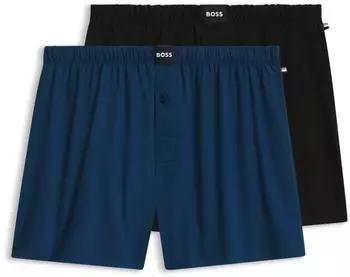 Hugo Boss Boxershorts aus Stretch-Baumwolle im Zweierpack - Style 2P Jersey Boxer 50544380 Schwarz / Blau