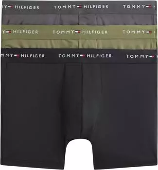 Tommy Hilfiger Signature Microfibre - 3er-Pack eng geschnittene Boxershorts in Khaki/Grau/Schwarz-Mehrfarbig (UM0UM038780TO)