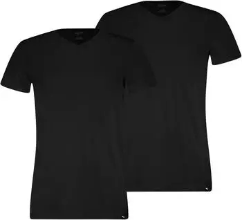 Puma T-Shirt mit V-Ausschnitt Herren (2er-Pack) Kleidung Schwarz (947244_02)