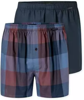 Schiesser 2-Pack Boxershorts Webware gemustert Boxershorts Multipack (183638-920)