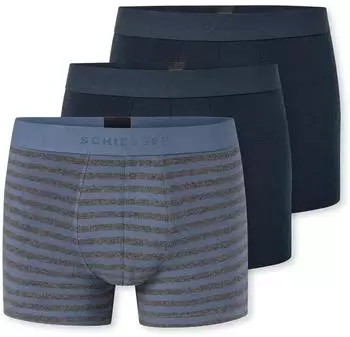 Schiesser Shorts 3-Pack Organic Cotton uni/gestreift mehrfarbig 95/5 (180199-929)