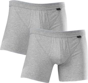 Schiesser Shorts mit Eingriff 2er-Pack grau meliert Authentic