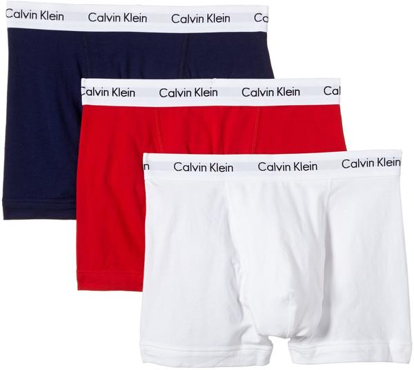 Calvin Klein 3er-Pack Shorts - Cotton Stretch weiß/rot/dunkelblau (U2662G-103)