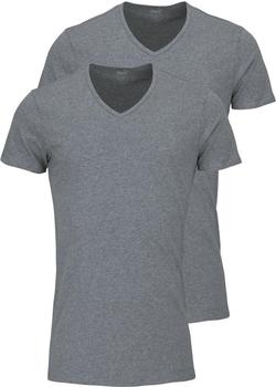 Puma Basic T-Shirt V-Ausschnitt 2er Pack grau