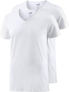 Puma Basic T-Shirt V-Ausschnitt 2er Pack weiß
