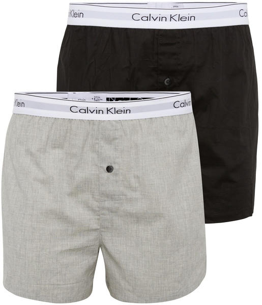 Calvin Klein 2-Pack Slim Fit Boxershorts - Modern Cotton black/grey(000NB1396A-BHY)