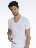 CALIDA V-Shirt "Evolution" mit tiefem V-Ausschnitt, Interlock-Qualit&auml;t, Kurzarm,