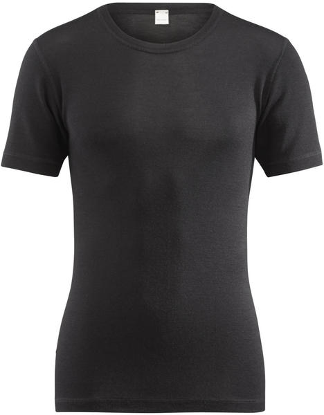 hessnatur Halbarm-Shirt PureMIX aus Bio-Merinowolle mit Seide (36669) schwarz