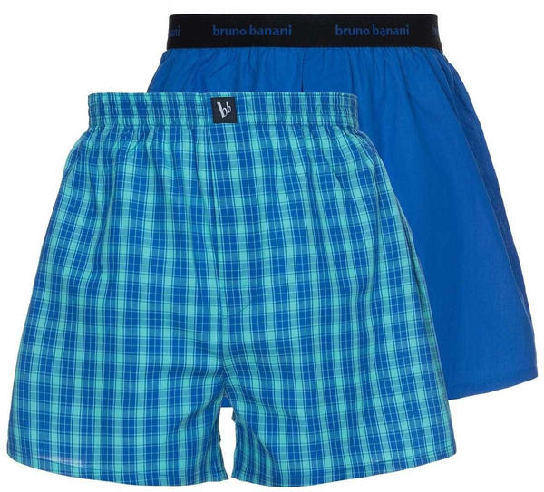 Bruno Banani Newcomer Boxer Shorts 2Pack blue/mint karo/blue