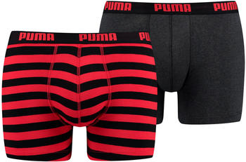 Puma 2-Pack Stripe Boxershorts red/black (591015001-786)