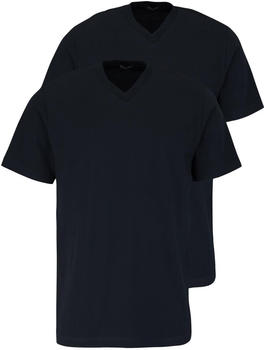 Schiesser 2-Pack American T-Shirts V-Ausschnitt Essentials (008151) schwarz
