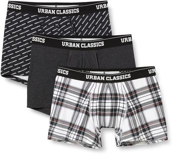Urban Classics Boxer Shorts 3-pack Cha+logo Aop+wht Plaid Aop (TB3843-02743-0037) char.+logo aop+wht plaid aop