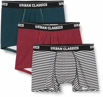 Urban Classics Boxer Shorts 3-pack Btlgrn/dkblu+bur/dkblu+wht/blk (TB3844-02773-0037) btlgrn/dblu+brgd/dblu+wht/blk
