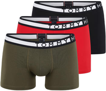 Tommy Hilfiger 3-Pack Statement Waistband Trunks (UM0UM01234) army green/primary red/desert sky